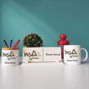  - İnşaat Teknikerine Hediye Kupa Bardağı Kalemliği ve İsimliği