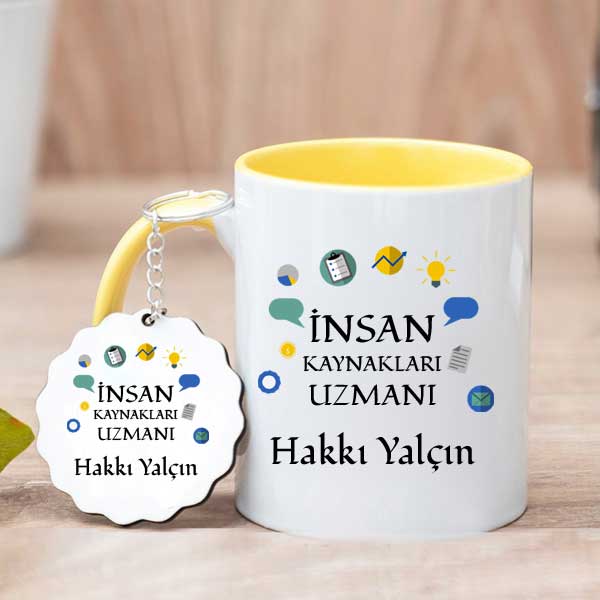 İnsan Kaynakları Uzmanına Hediye Kupa Bardak ve Anahtarlık