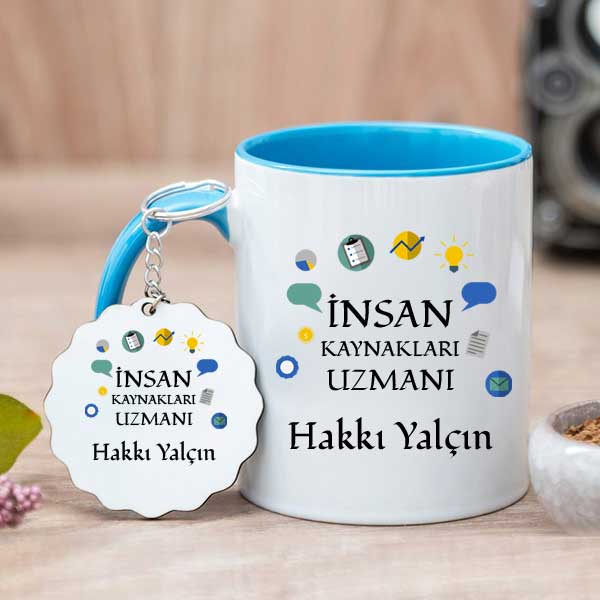 İnsan Kaynakları Uzmanına Hediye Kupa Bardak ve Anahtarlık