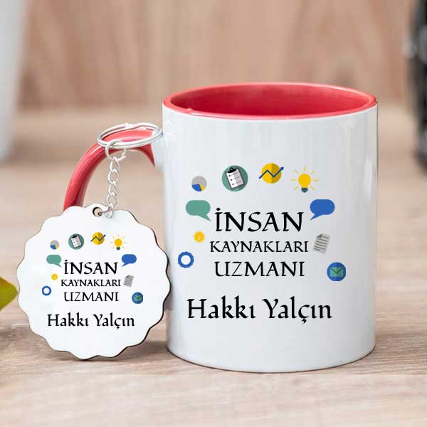 İnsan Kaynakları Uzmanına Hediye Kupa Bardak ve Anahtarlık