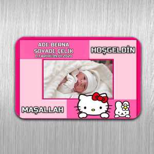 İsimli Fotoğraflı ve Maşallah Yazılı Hoşgeldin Bebek Magneti - Thumbnail