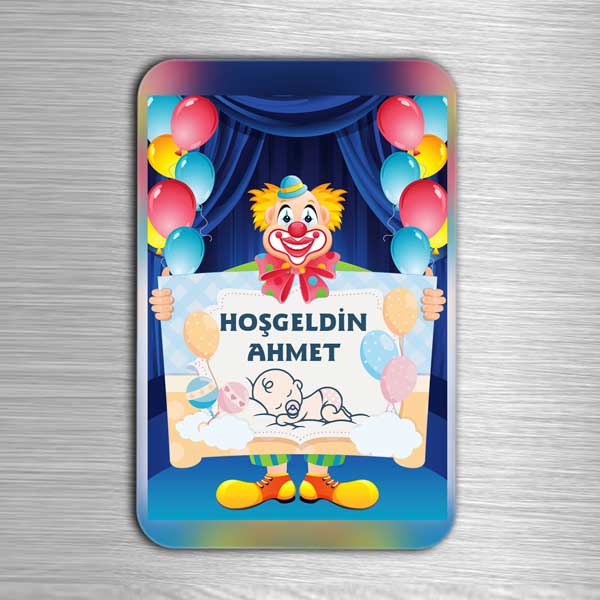 İsimli Hoşgeldin Erkek Bebek Magneti