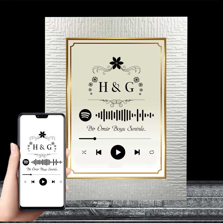 İsme Özel Spotify Ses İzi Fotoğraf Çerçevesi