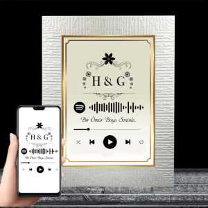 İsme Özel Spotify Ses İzi Fotoğraf Çerçevesi - Thumbnail