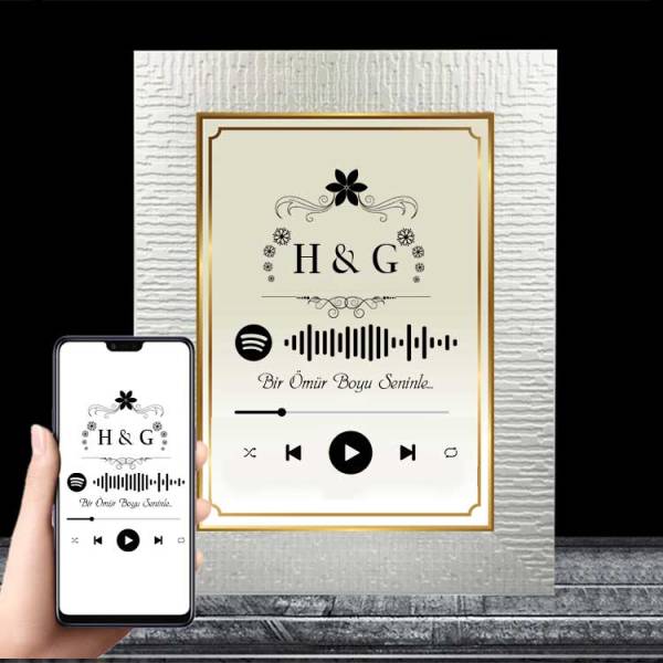 İsme Özel Spotify Ses İzi Fotoğraf Çerçevesi
