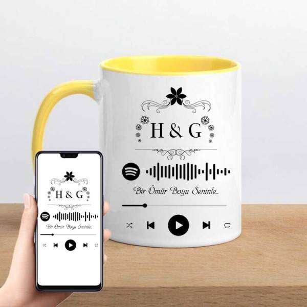 İsme Özel Spotify Ses İzi Kupa Bardak