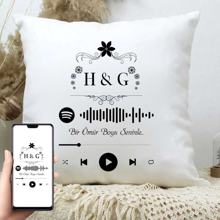 İsme Özel Spotify Ses İzi Yastık