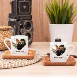 - İsme Özel ve Fotoğraflı Ahşap Altlıklı Türk Kahvesi Fincanı Seti  - İsme Özel ve Fotoğraflı Ahşap Altlıklı Türk Kahvesi Fincanı Seti