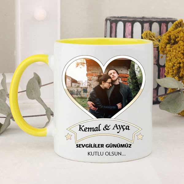 İsme Özel Ve Fotoğraflı Sevgililer Günümüz Kutlu Olsun Kupa Bardak