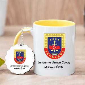 Jandarma Logolu Hediye Kupa Bardak ve Anahtarlık - Thumbnail