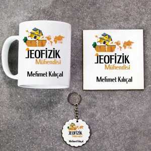- Jeofizik Mühendisi Kupa Bardak Altlık ve Anahtarlık Hediye Seti  - Jeofizik Mühendisi Kupa Bardak Altlık ve Anahtarlık Hediye Seti
