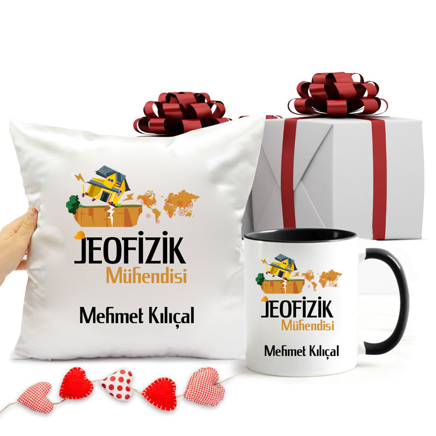 Jeofizik Mühendisi Kupa Bardak Ve Yastık