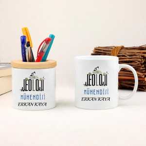 - Jeoloji Mühendisine Hediye Kupa Bardak ve Kalemlik Seti  - Jeoloji Mühendisine Hediye Kupa Bardak ve Kalemlik Seti