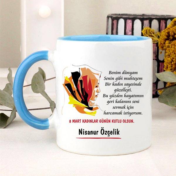 Kadınlar Günü Tasarımlı Kupa Bardak