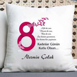 Kadınlar Gününe Özel İsimli Yastık