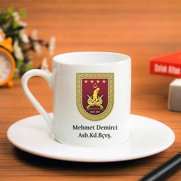 Kara Kuvvetleri Komutanlığı Logolu Türk Kahvesi Fincanı