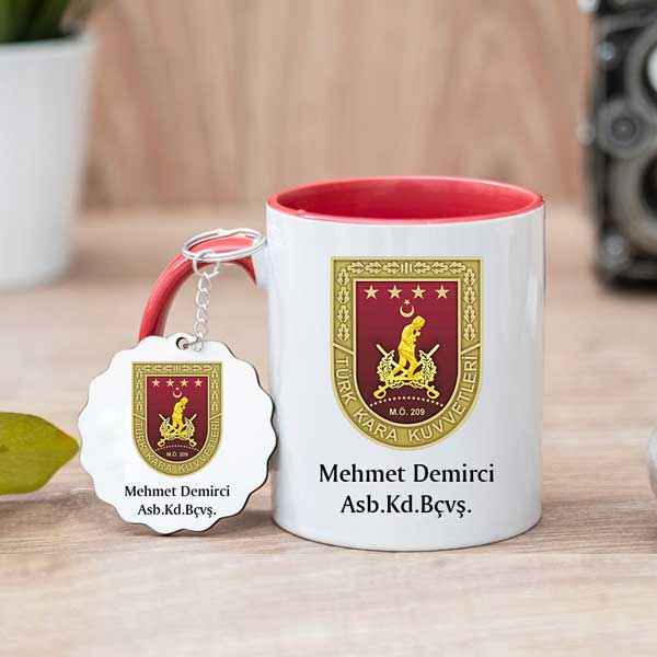 Kara Kuvvetleri Logolu Hediye Kupa Bardak Ve Anahtarlık
