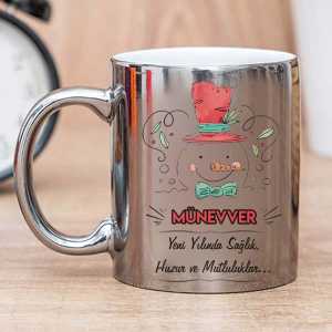  - Kardan Adam Tasarımlı Aynalı Gümüş Kupa Bardak