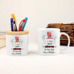 - Kardan Adam Tasarımlı Kupa Bardak ve Kalemlik Seti  - Kardan Adam Tasarımlı Kupa Bardak ve Kalemlik Seti