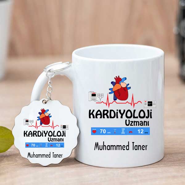 Kardiyoloji Uzmanına Hediye Kupa Bardak Ve Anahtarlık