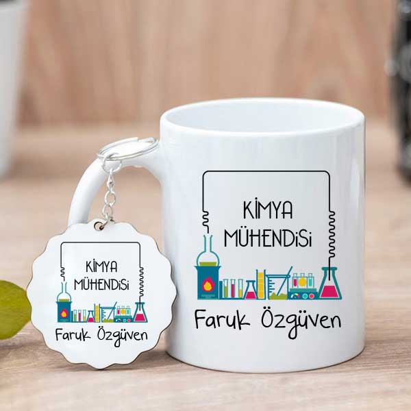 Kimya Mühendisine Hediye Kupa Bardak Ve Anahtarlık