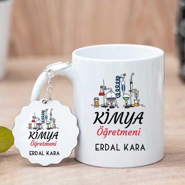 Kimya Öğretmenine Hediye Kupa Bardak Ve Anahtarlık