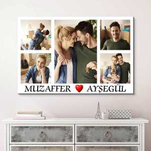  - Kişiye Özel 5 Fotoğraf Baskılı Kanvas Tablo