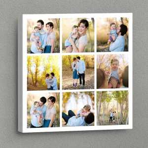  - Kişiye Özel 9 Fotoğraf Baskılı 27x27 İsimli Kanvas Tablo