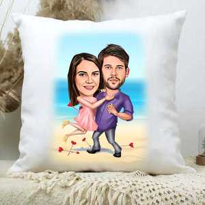  - Kişiye Özel Aşıklar Karikatürlü Yastık
