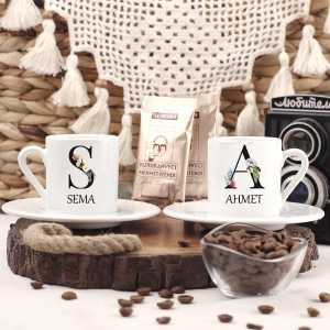 - Kişiye Özel İsimli İkili Türk Kahve Fincanı  - Kişiye Özel İsimli İkili Türk Kahve Fincanı