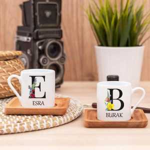  - Kişiye Özel İsimli Türk Kahvesi Fincan Seti