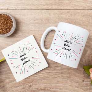  - Kişiye Özel Mutlu Yıllar Kupa Bardak ve Altlık