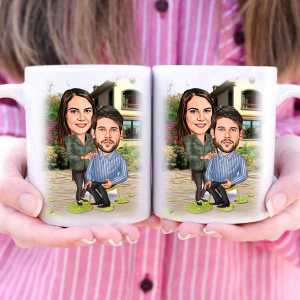  - Kişiye Özel Sevgili Karikatürlü İkili Kupa Bardak