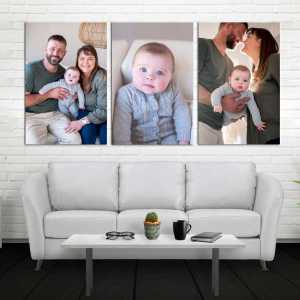  - Kişiye Özel Üçlü Fotoğraf Baskılı Kanvas Tablo