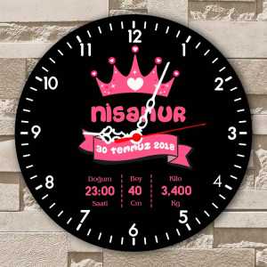  - Kız Bebek Doğum Özellikli Duvar Saati