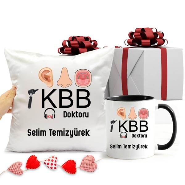 Kulak Burun Boğaz Doktoru Kupa Bardak Ve Yastık