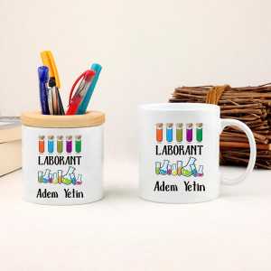 - Laborant Kupa Bardak ve Kalemlik Hediye Seti  - Laborant Kupa Bardak ve Kalemlik Hediye Seti