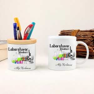 - Laboratuvar Teknikerine Hediye Kupa Bardak ve Kalemlik Seti  - Laboratuvar Teknikerine Hediye Kupa Bardak ve Kalemlik Seti