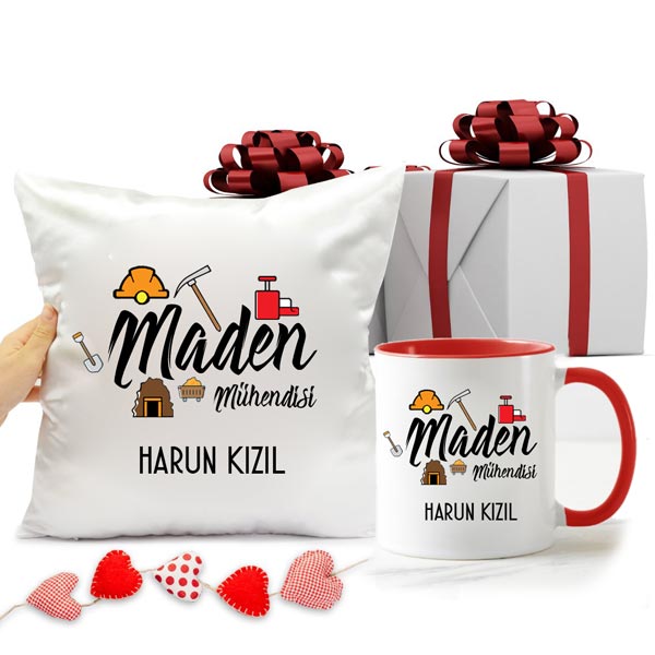 Maden Mühendisi Kupa Bardak Ve Yastık