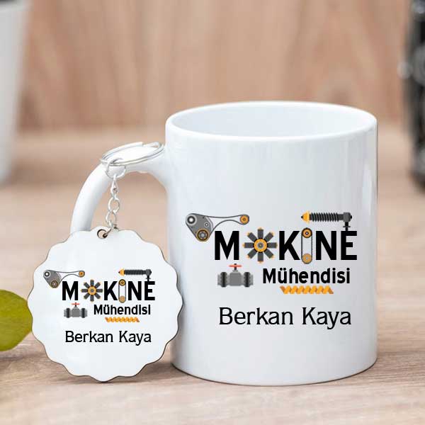 Makine Mühendisine Hediye Kupa Bardak ve Anahtarlık