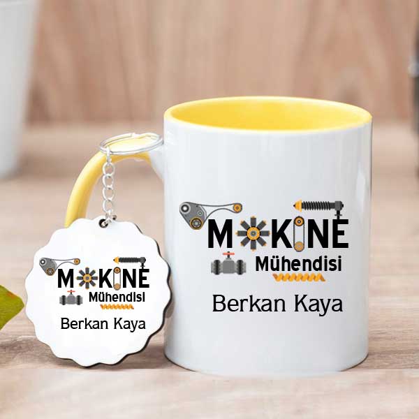 Makine Mühendisine Hediye Kupa Bardak ve Anahtarlık