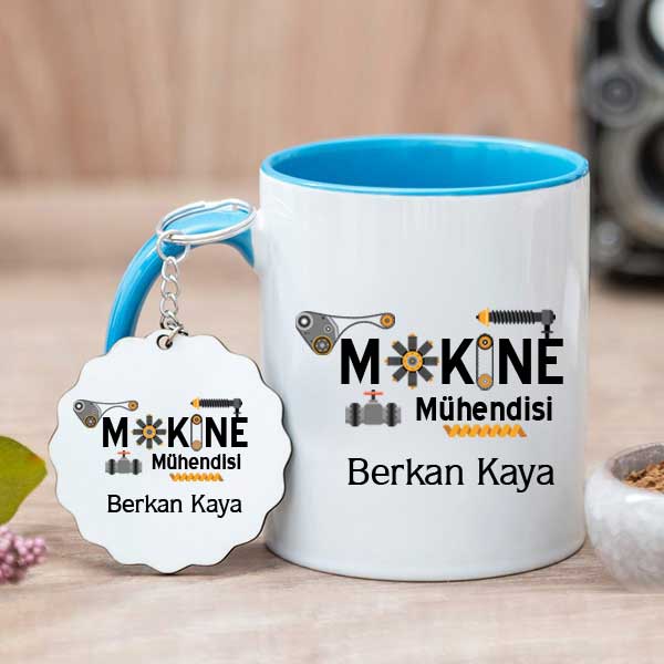 Makine Mühendisine Hediye Kupa Bardak ve Anahtarlık