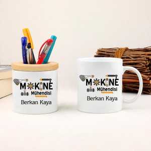 - Makine Mühendisine Hediye Kupa Bardak ve Kalemlik Seti  - Makine Mühendisine Hediye Kupa Bardak ve Kalemlik Seti