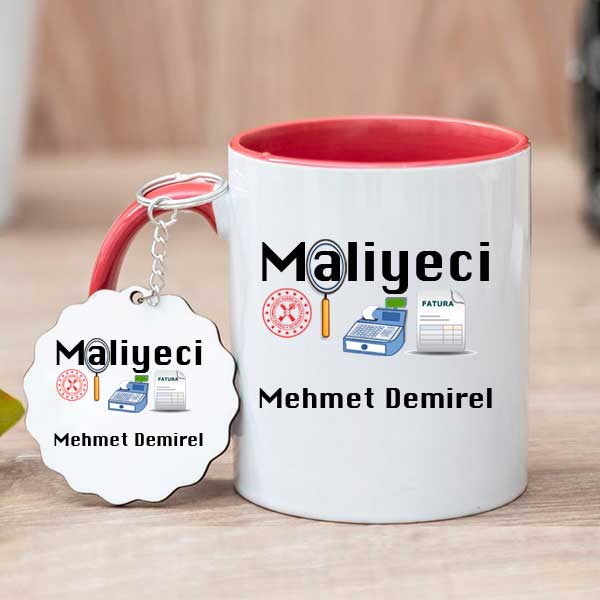 Maliyeciye Hediye Kupa Bardak Ve Anahtarlık