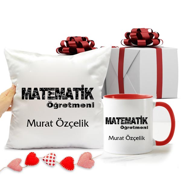 Matematik Öğretmeni Kupa Bardak Ve Yastık