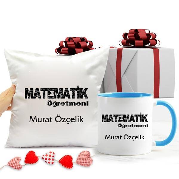 Matematik Öğretmeni Kupa Bardak ve Yastık