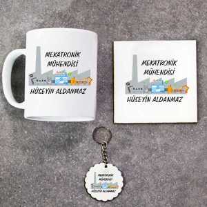 - Mekatronik Mühendisi Kupa Bardak Altlık ve Anahtarlık Hediye Seti  - Mekatronik Mühendisi Kupa Bardak Altlık ve Anahtarlık Hediye Seti