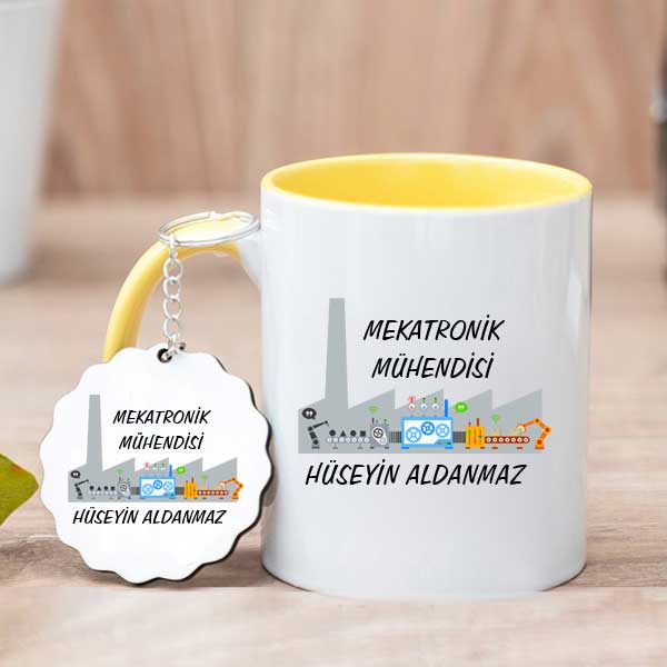 Mekatronik Mühendisine Hediye Kupa Bardak Ve Anahtarlık