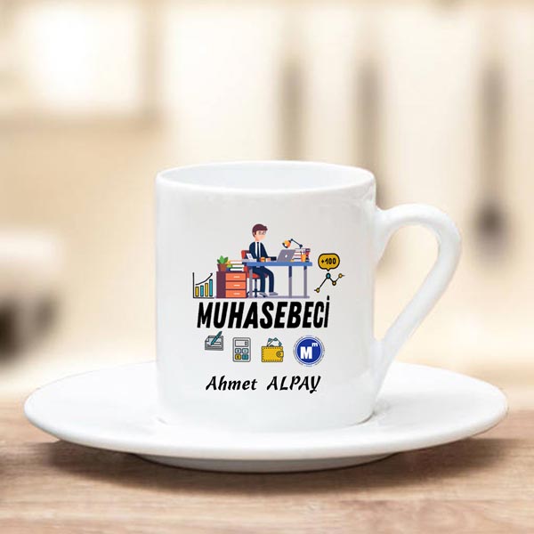 Muhasebeci Türk Kahve Fincanı