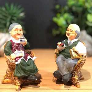  - Mutlu İhtiyar Çift Dekoratif Biblo